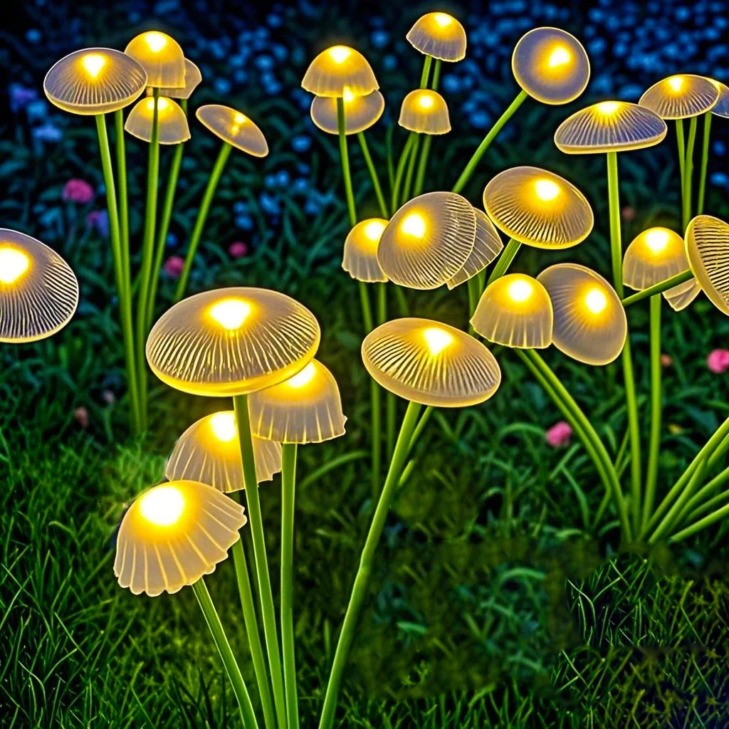 Solar Garden Lights Dual Mode LED Solar Mushroom Lights Waterdicht Decor Yard Patio Pathway Kwallen voor tuinsfeer