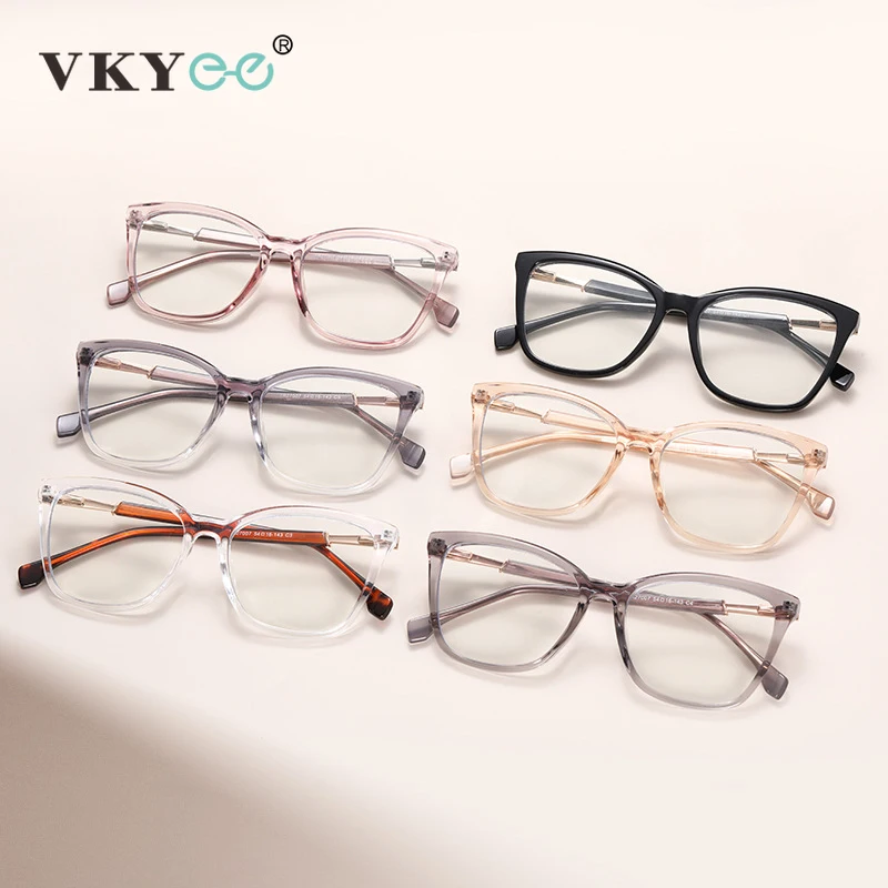 VICKY New Simple Cat's Eye Personalized Design Fashion Anti-Blue Light Reading Glasses Customizable Prescription 27007