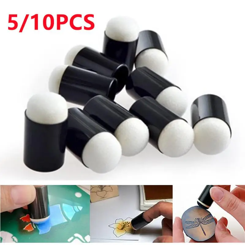 10/5Pcs/Set Finger Painting Sponge Daubers Sponger Foam Applying Ink Chalk Inking Staining DIY Handmade Painting Craft Tools