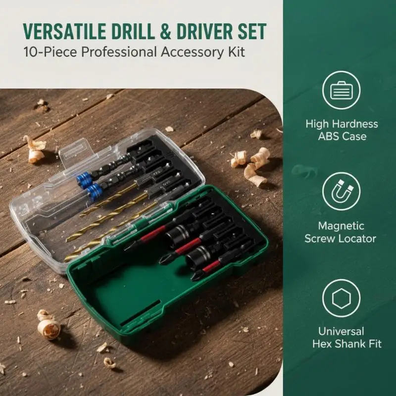 10Pcs S2 Steel Magnetic Hex Shank Impact Driver Bits Kit For Furniture Assembly Home Repair