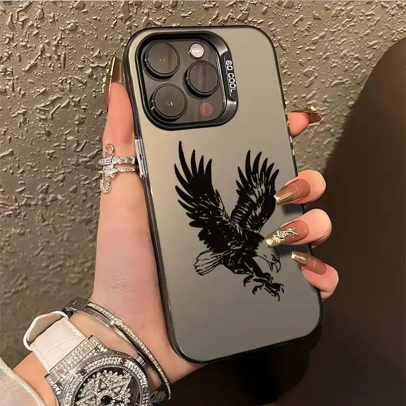 

Black And Silver Eagle Design Phone Case For Xiaomi Redmi Note 14 13 12 Pro Plus 14 13 12S 12 11S 11 10 14C 13C Matte Hard Cover