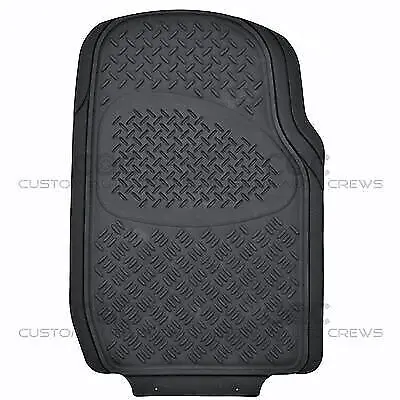 All Weather Heavy Duty Rubber Car Floor Mats & Cargo Mat 4pc Full Set Black SUV