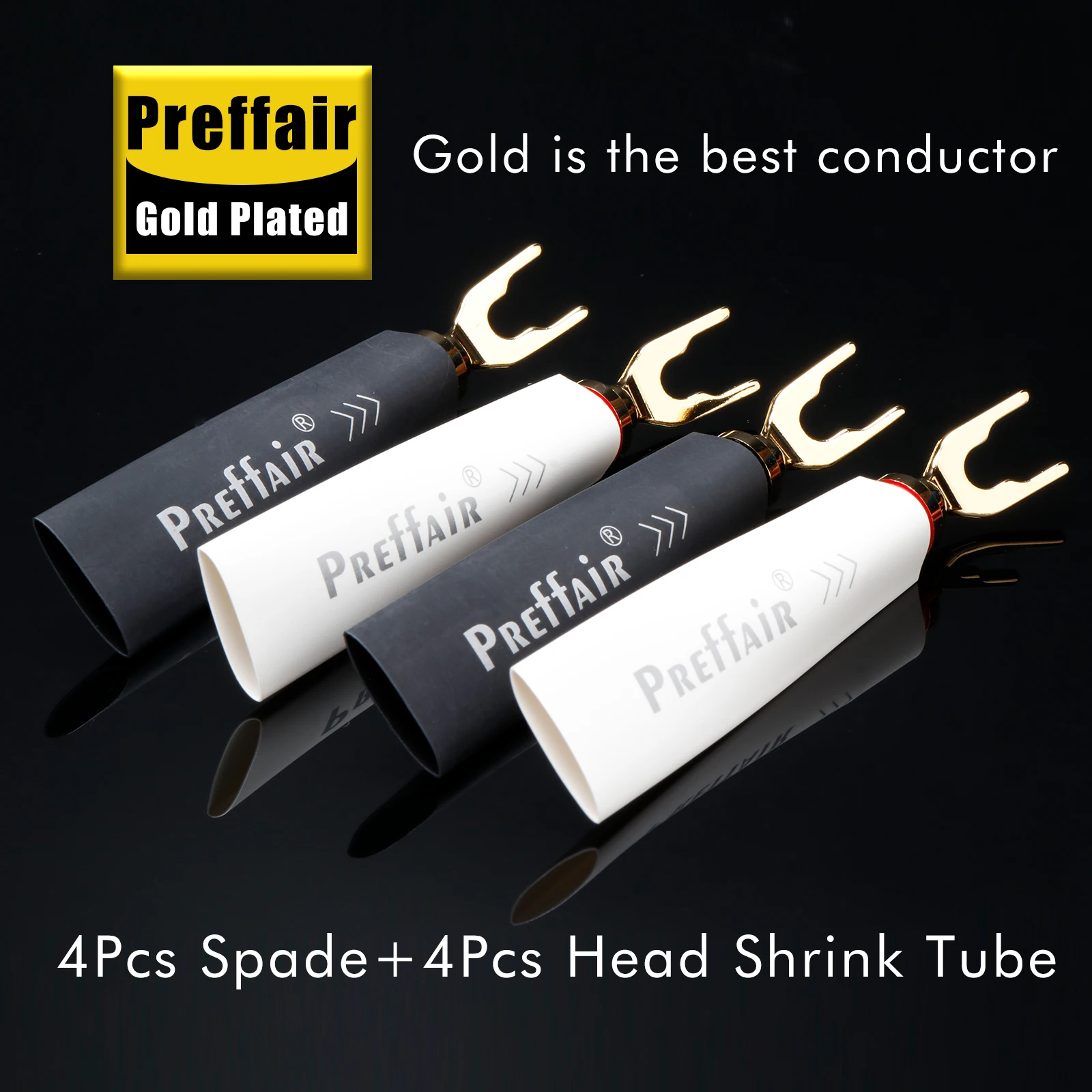 Bananenstecker Y-Verbinder aus reinem Rotkupfer, rhodium- oder goldplattiert, HIFI-Audio-Lautsprecher-Bananenstecker Y-Typ-Adapter – Detail 8