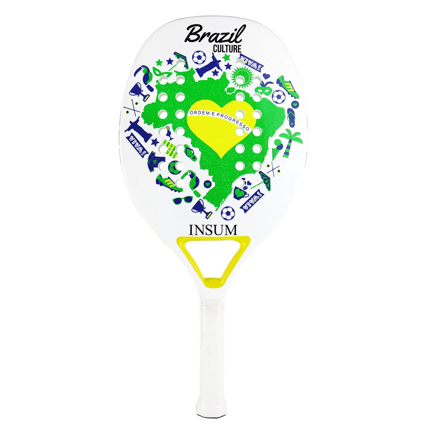 

Ракетка для пляжа и тенниса INSUM с мягким захватом из 100% углеродного волокна EVA идеально подходит для начинающих и профессиональных игр, для пляжного тенниса