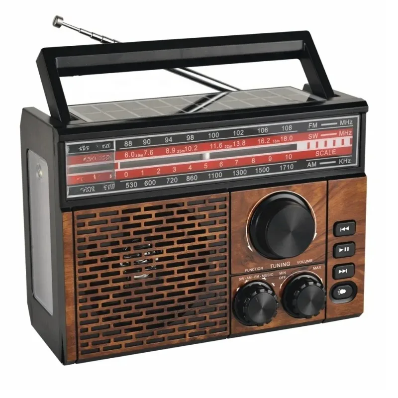 FEPE FP-260BT-S 2021 Wireless Tooth Speaker Rechargeable Radio with USB SD TF Mp3 Player Solar Powered Light Included