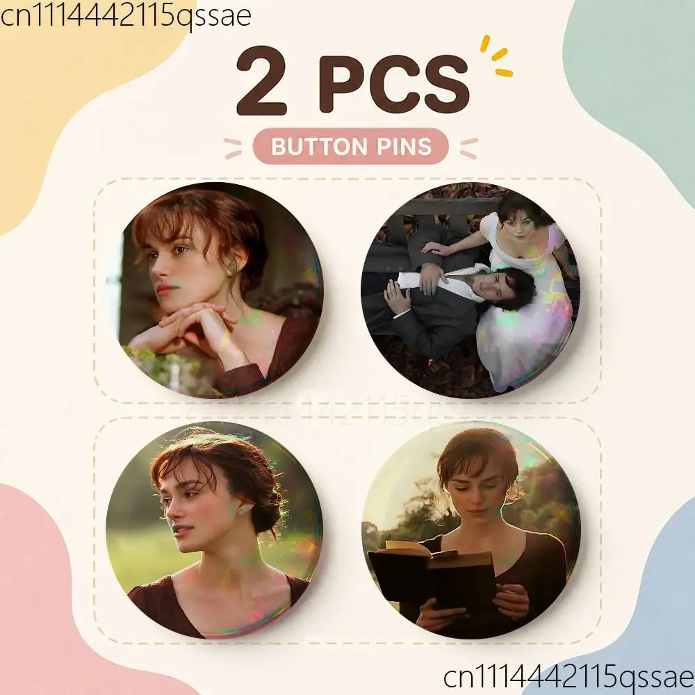 FOR Pride and Prejudice 25mm 75mm 44mm 58mm 32m Coin Badges Personalized Handmade Round Brooches Pins Accessory
