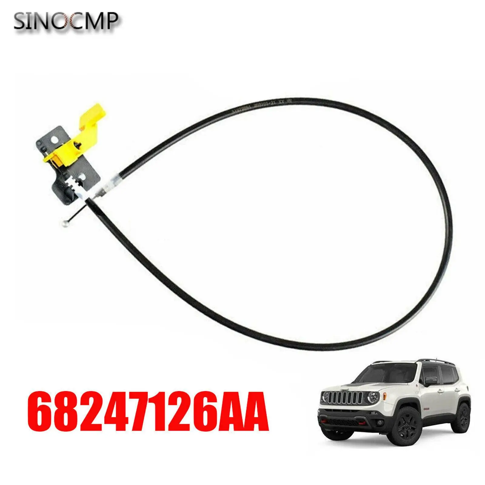 68247126AA Hood Release Cable Replacement For 2015-2018 Jeep Renegade Altitude Latitude 1.4L 2.4L Car Electronics Accessories