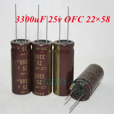 300uf25v OFC, Nippon AWF áudio original 3300uF 25v OFC 22 × 58 capacitor eletrolítico de som bonito