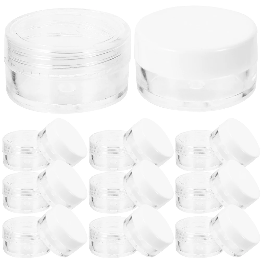 

24pcs Empty Plastic Facial Cream Containers Travel Storage Jars Skincare Containers Refillable Jars For Lotion