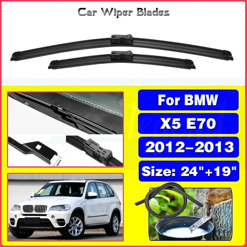 

Car Wiper Front Wiper Blades For BMW X5 E70 2012 2013 Auto Windscreen Windshield Wipers Blades Window 24"+19" ( Push Button )