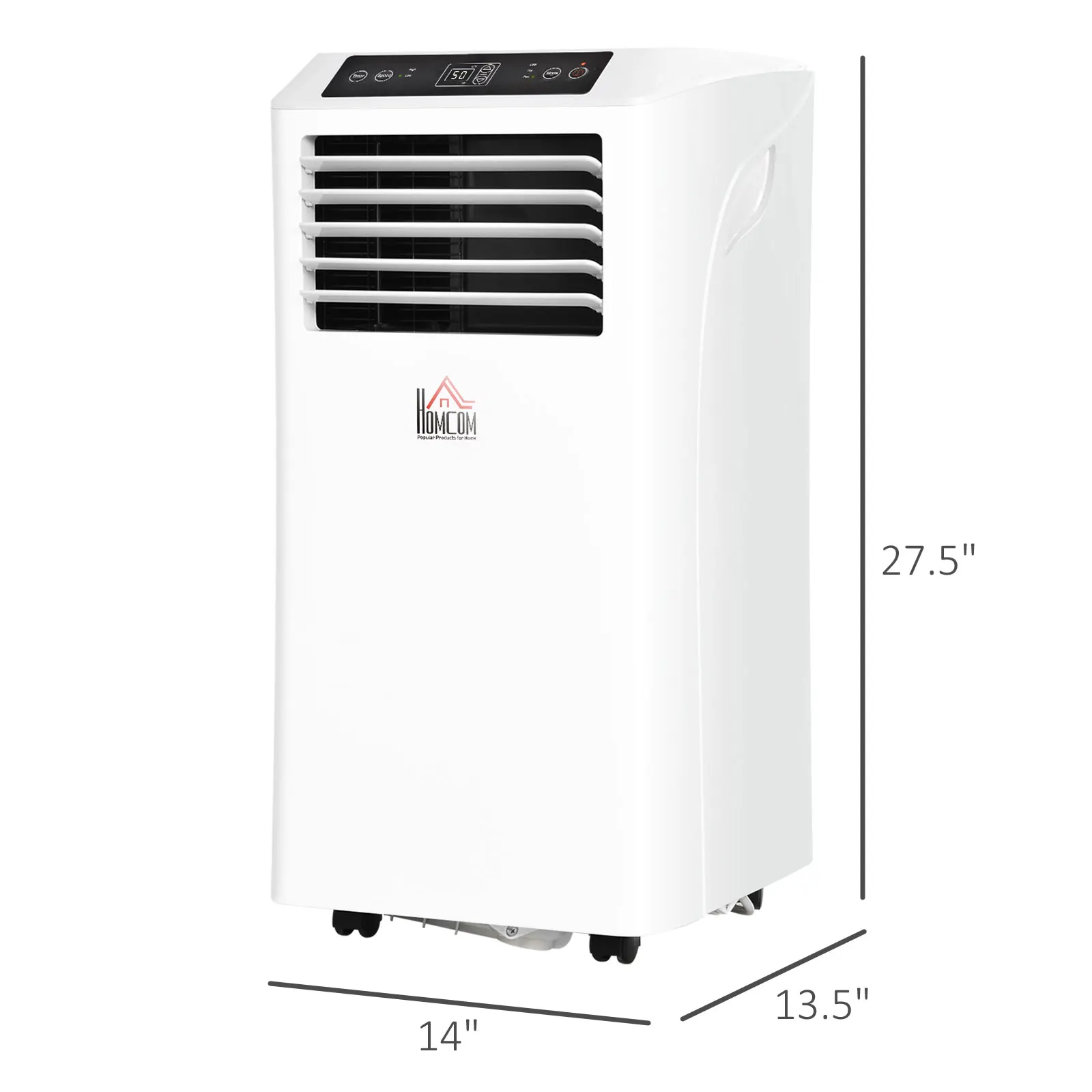 Portable Air Conditioner with Remote Control, Digital Display Rolling Mobile Air Cooler for Home Office Room Use
