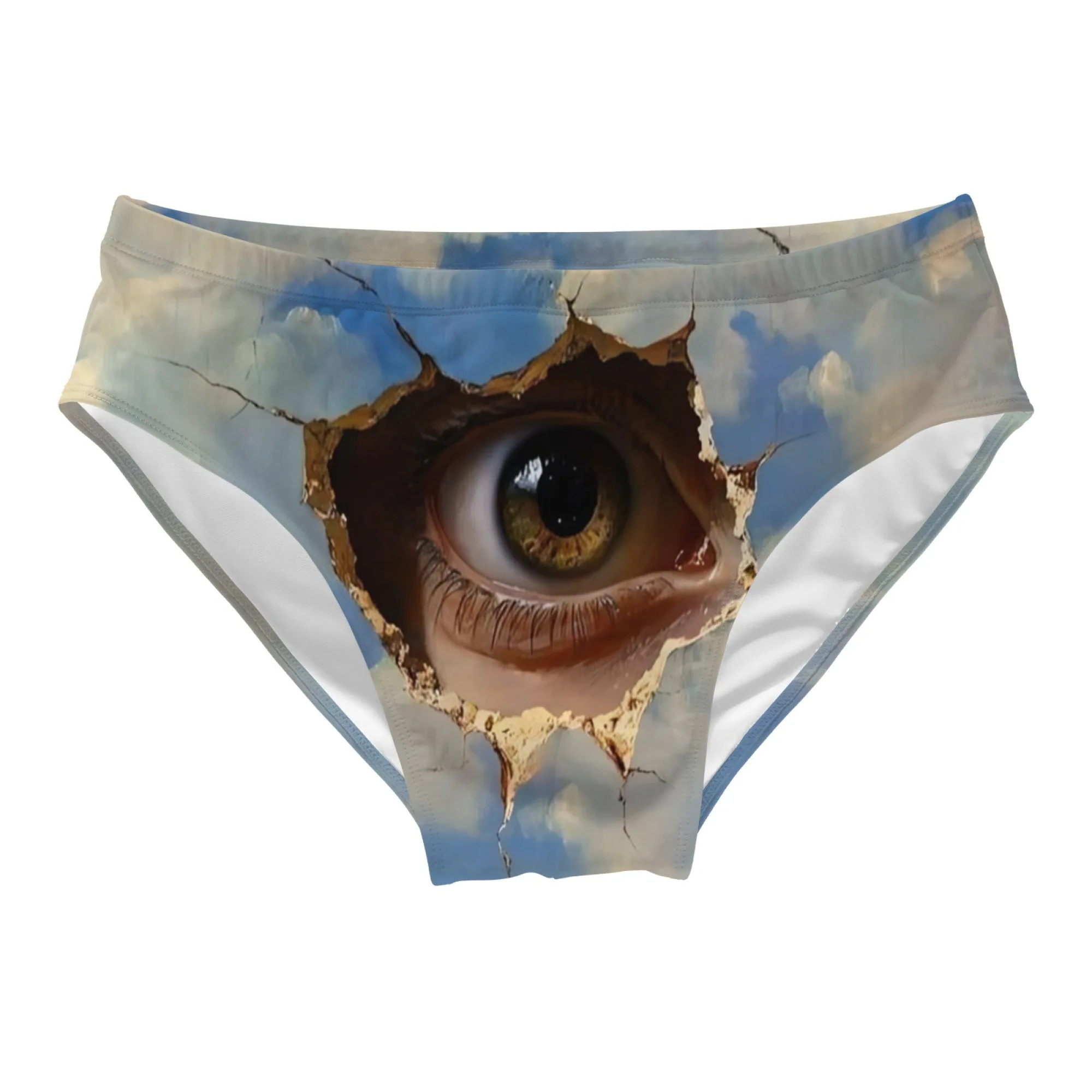 Surrealist Art Swim Trunks Slim Fit Durable Drawstring Triangle Swim Trunks Water Parks Island Sunbathing Men's Vacations Gifts