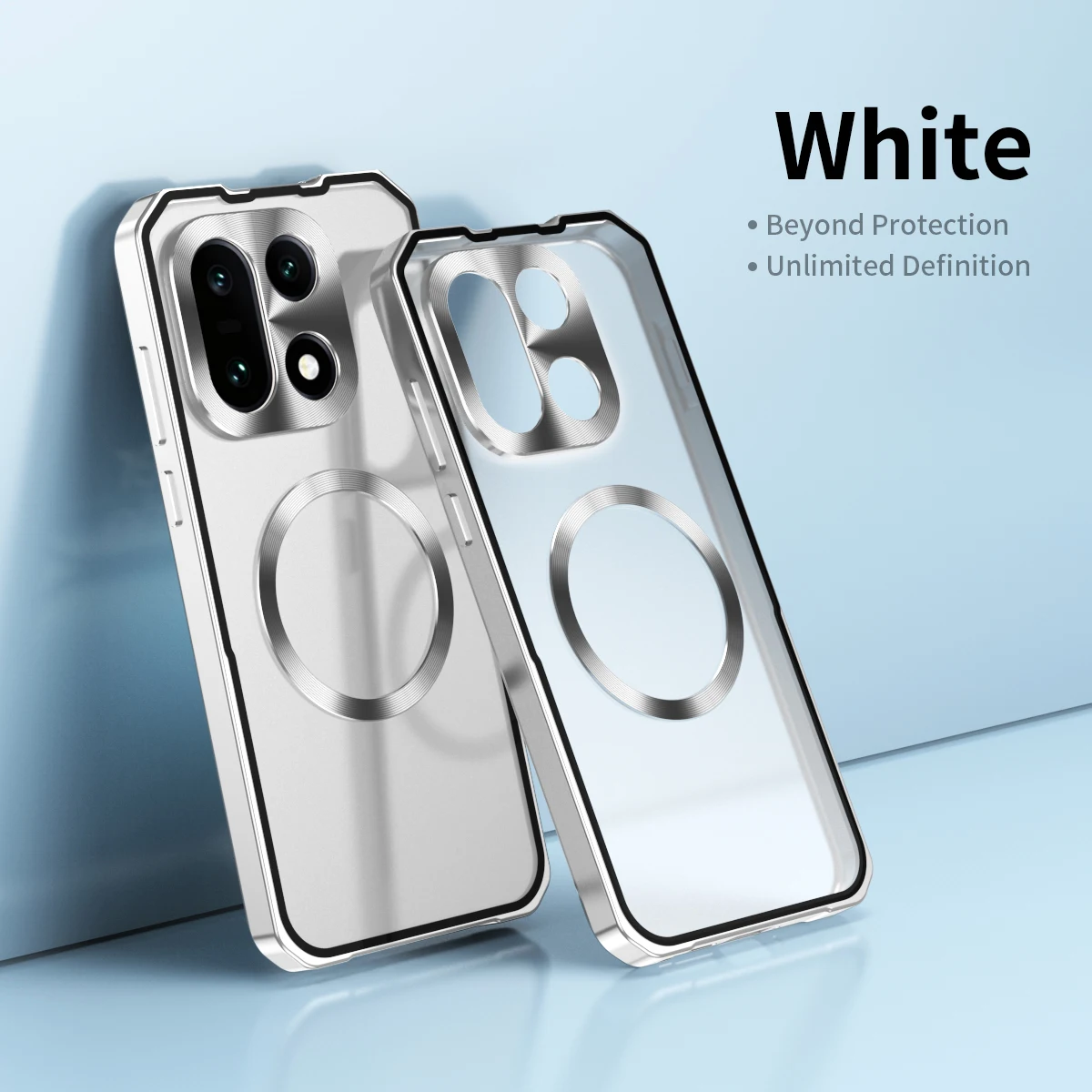 

For OnePlus 15 Case Magnetic Wireless Charging Alloy Metal Frame Translucent Frosted Back Shockproof Bumper Cover