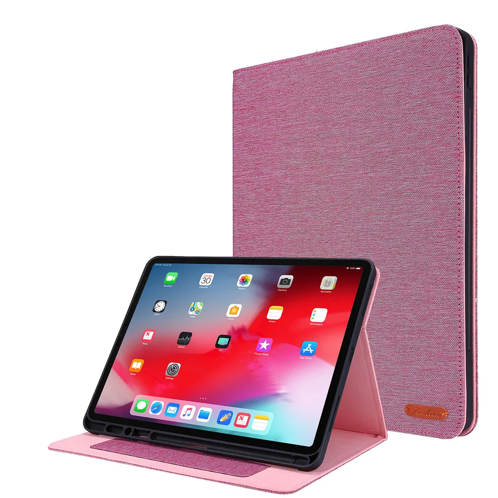 ipad-pro-129-2018-2022-air13-2025-2024-タブレット用-ソフトファブリック-フリップスタンドケース-保護シェルカバー-スタンド機能付き