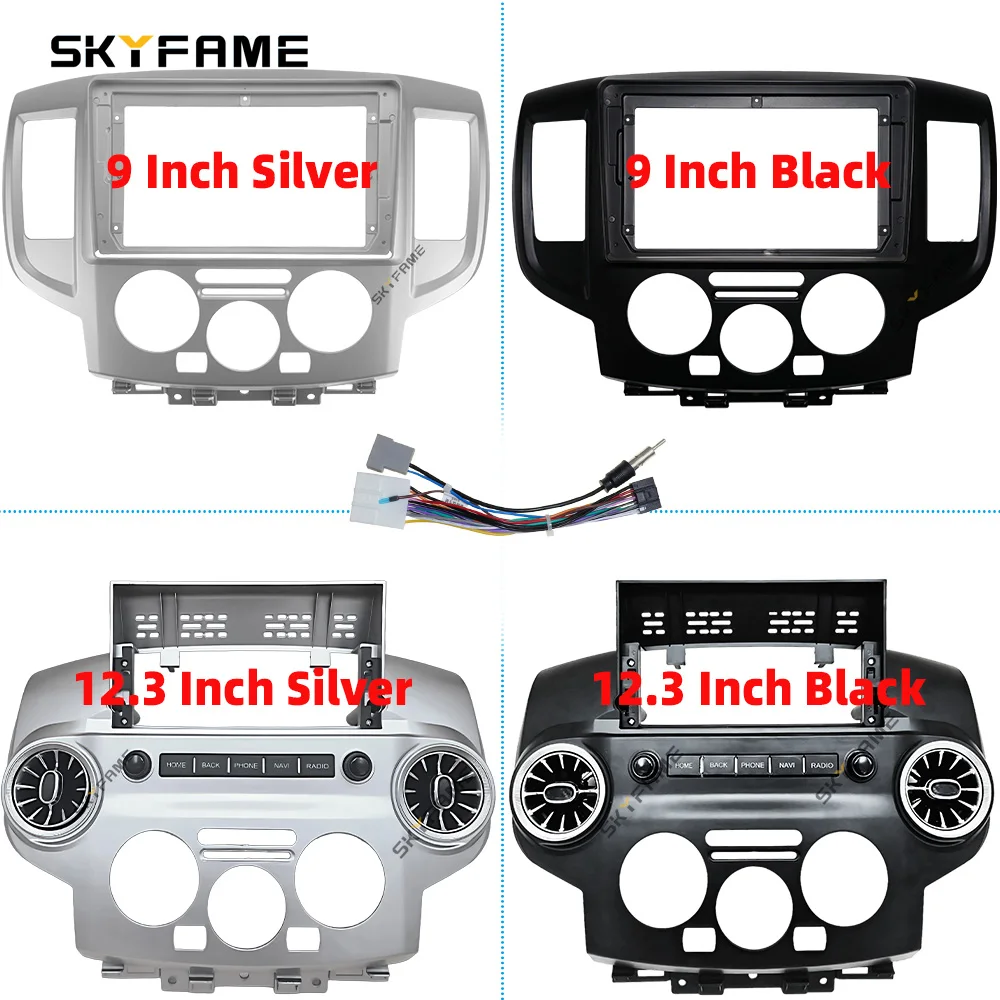 SKYFAME 9/12.3 Inch Car Frame Fascia Adapter Android Radio Dash Fitting Panel Kit For Nissan NV200