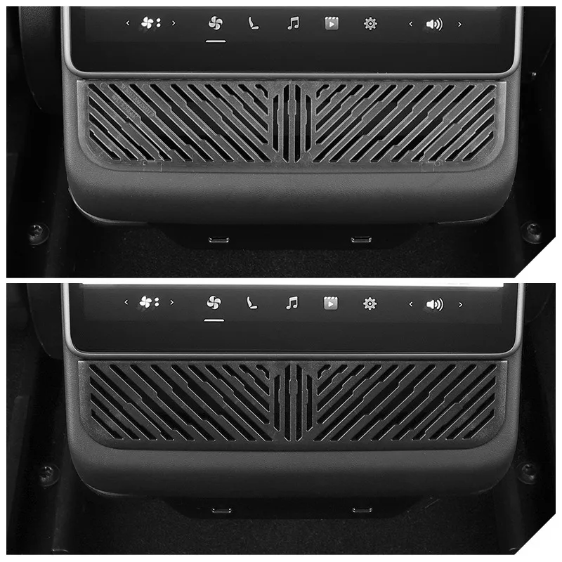 For Tesla Model Y Juniper Rear Air Vent Cover Model 3 Highland Armrest Box Back Conditioner Outlet Filter Grille Protector Cover