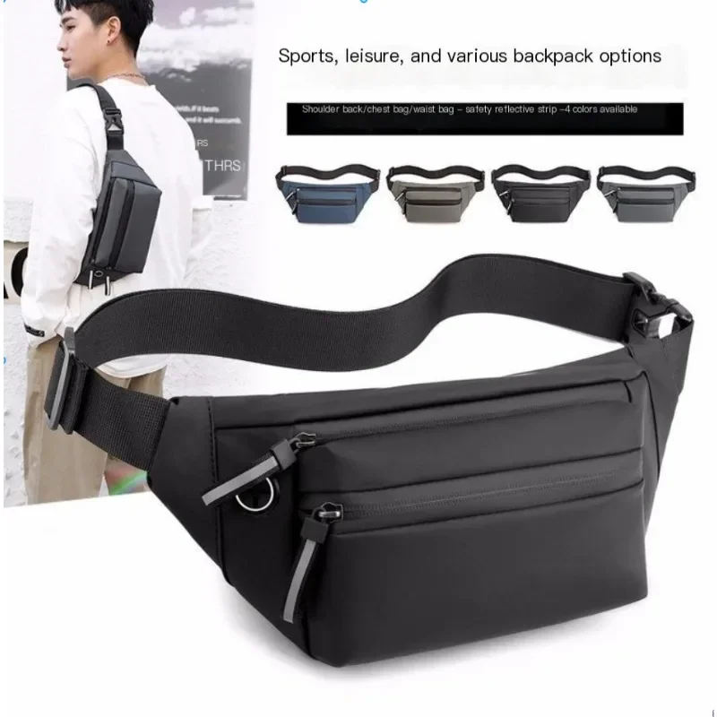 

Men's Waterproof Fanny Pack - Multi-Compartment Large Capacity Organizer for Travel/Gym/Outdoor, Anti-Splash Chest Shoulder Bag