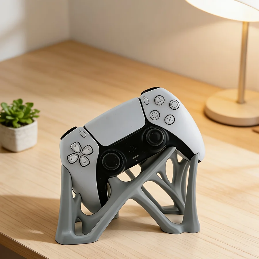 3D Printed Dual PS5 Controller Stand Holder Gamepad Display Rack Gaming Room Desk Decor Ornament Gift