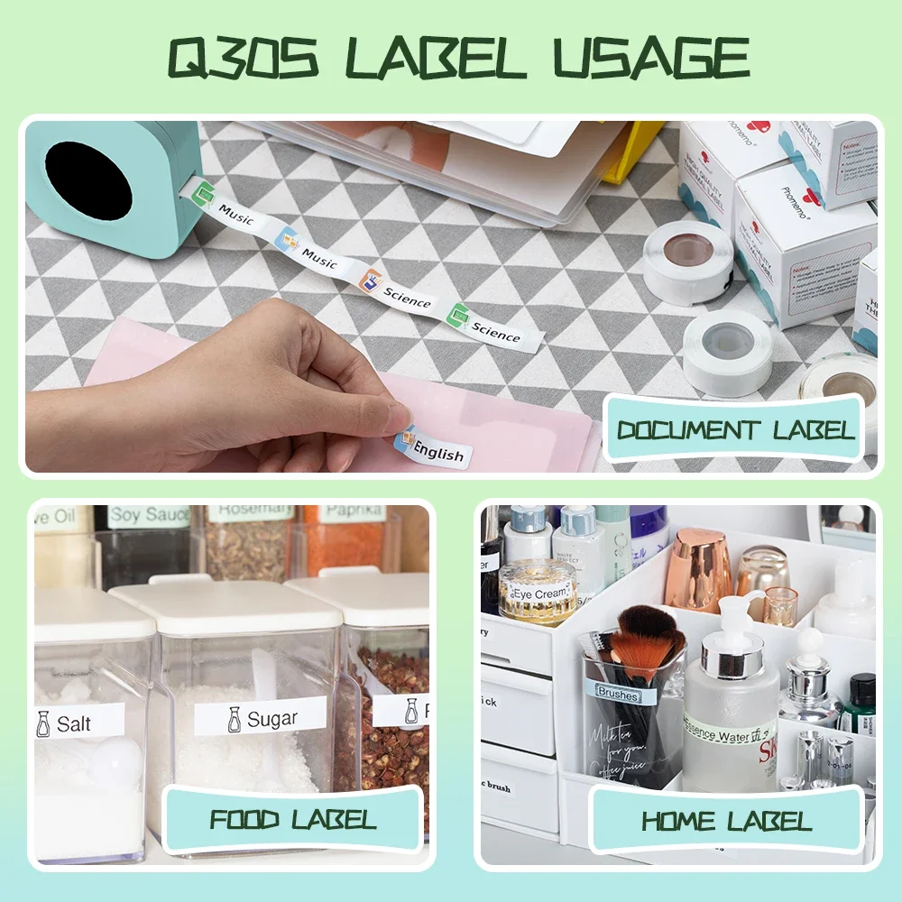 Phomemo Q30S Label Maker Machine Mini Pocket Bluetooth Thermal Label Printer DIY Date Sticker Machine Various Label Paper