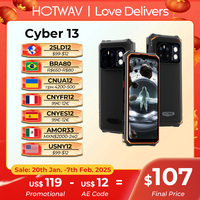 HOTWAV Cyber 13 Rugged Phone 10800mAh Massive Battery 8GB 128GB Smartphone 150LM Flashlight 6.6'' HD+ 64MP Android 14 Cellphone