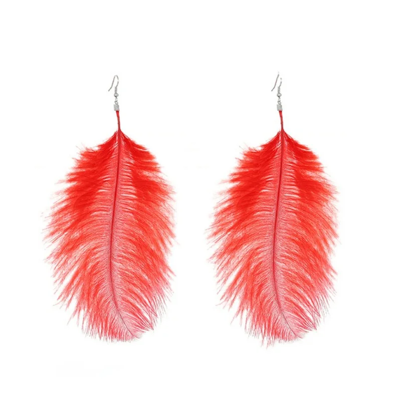 Long Black Feather Earrings for Women Fashion Jewelry Wedding Party Fairy Tassel Earrings Autumn Winter Designer Earrings