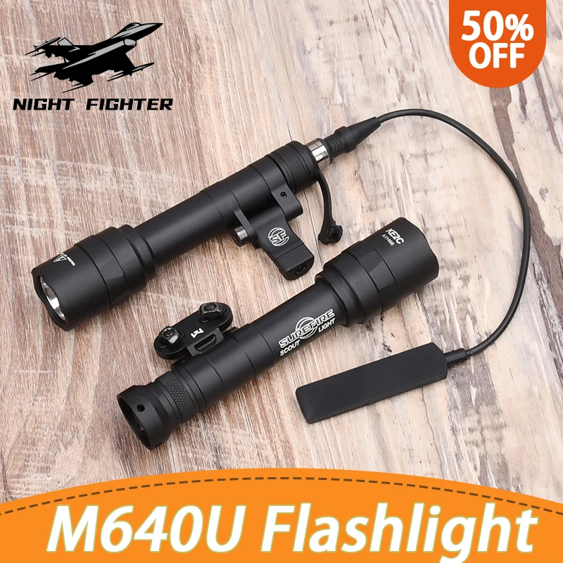 

Tactical Surefir M640 Flashlight M640U Airsoft Scout Light LED 600Lumen Hunting Rifle Weapon Lights For 20mm Picatinny Rail