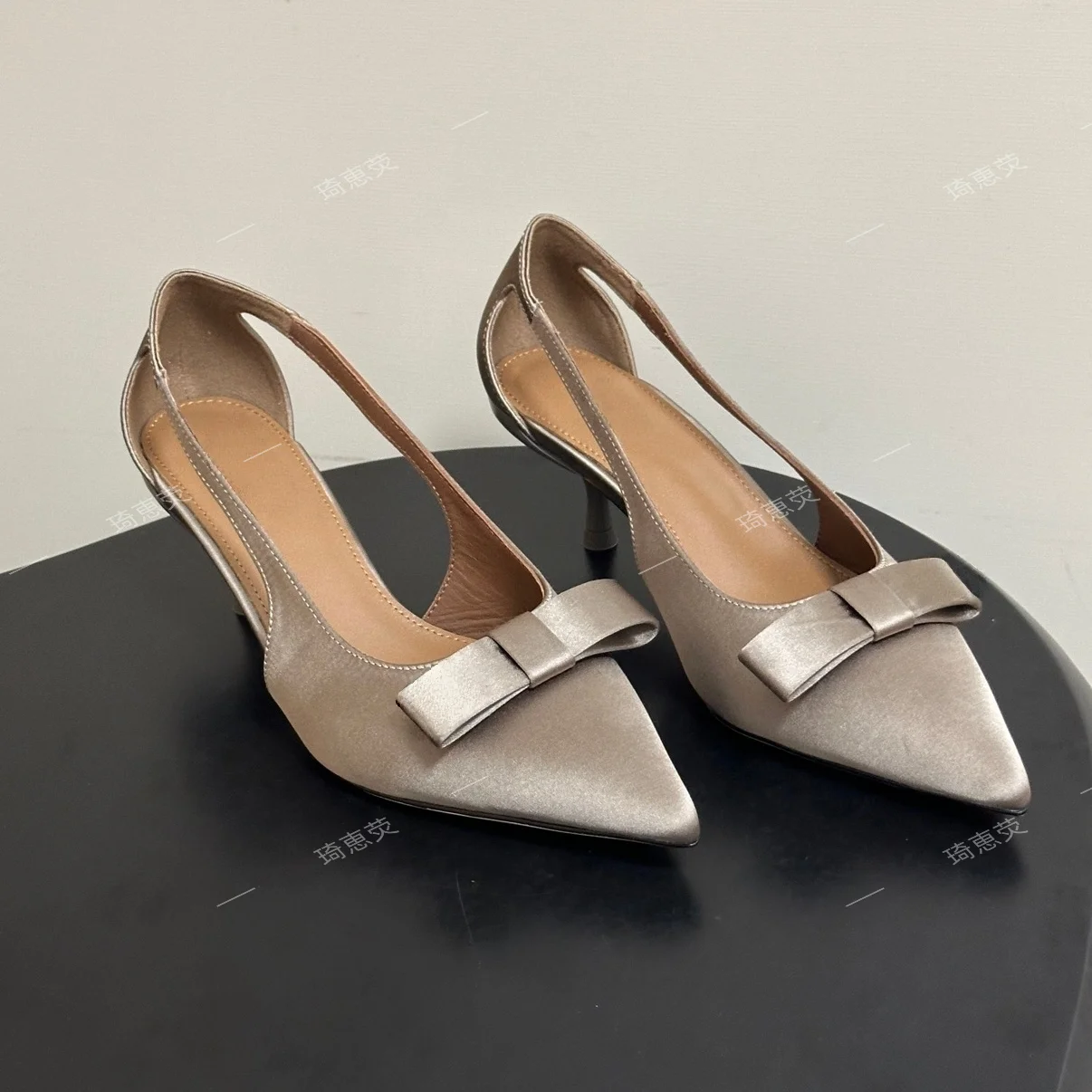 Pointed-Toe Pumps With Bow Detail Stiletto Heels 2026 New Arrivals—Slingback Peep-Toe Dress Sandals Zapatos De Mujer