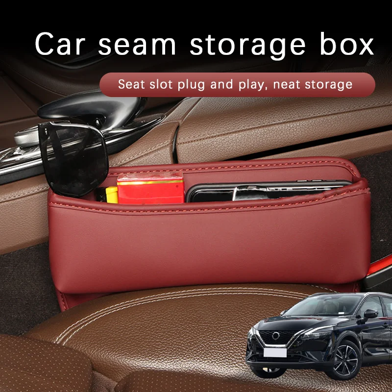 

Car Seat Gap Storage Box Driver Front Auto Seat Gap Filler Organizer Wallet Keys Card Storage Box For Nissan Qashqai