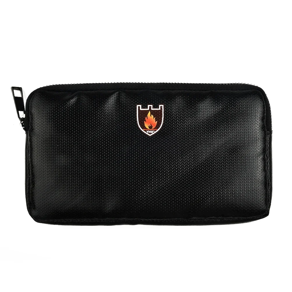 FIREPROOF & WATERPROOF MATERIAL Fireproof Bag Fireproof Money Pouch Protect Safe 8.07*4.33*0.79inch /20.5*11*2 Cm