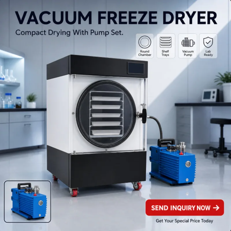 High Productivity Automatic Stainless Steel Freeze Dryer Machine 20 Kg/Batch Vacuum Drying Motor Home Use Vegetable Candy