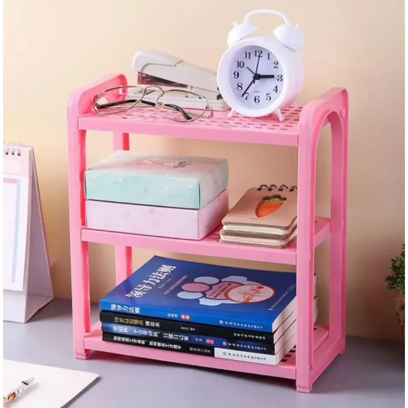 Plastic multifunctional office shelf  3-layer multifunctional cosmetic storage rack