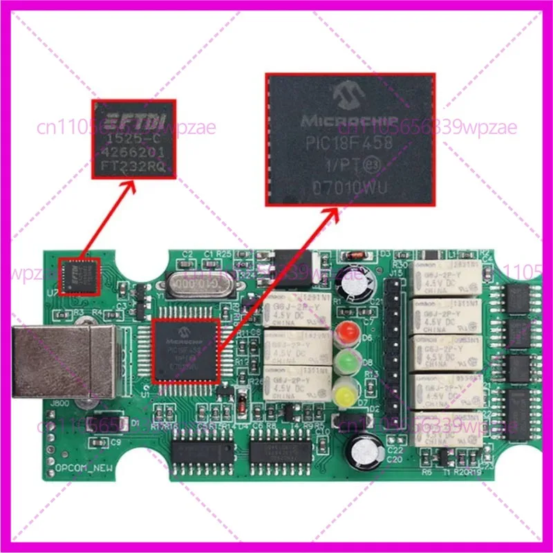 

Для OPCOM 2021 200603a OP-COM V1.95 диагностический прибор OPEL FT232RQ PIC18F458