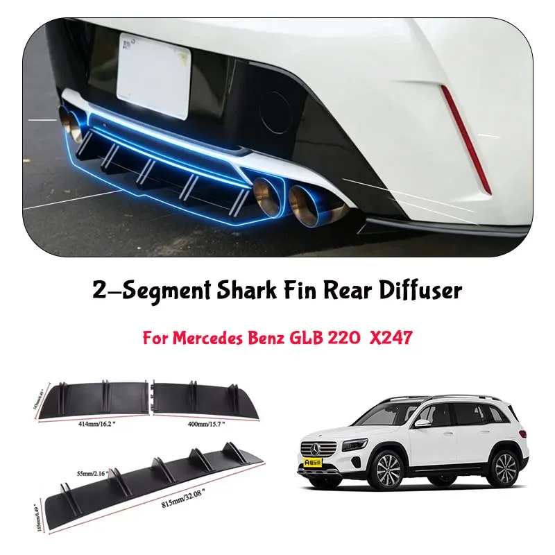 For Mercedes Benz GLB 220  X247 Shark Fin Rear Diffuser Split Chassis Spoiler Auto Aerodynamic Parts Aerodynamic Modification