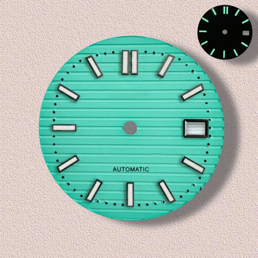 30.5mm S Logo Dial For NH35 NH36 Movements High Quality Green Luminous Watch Repair Watch Modification Accessories