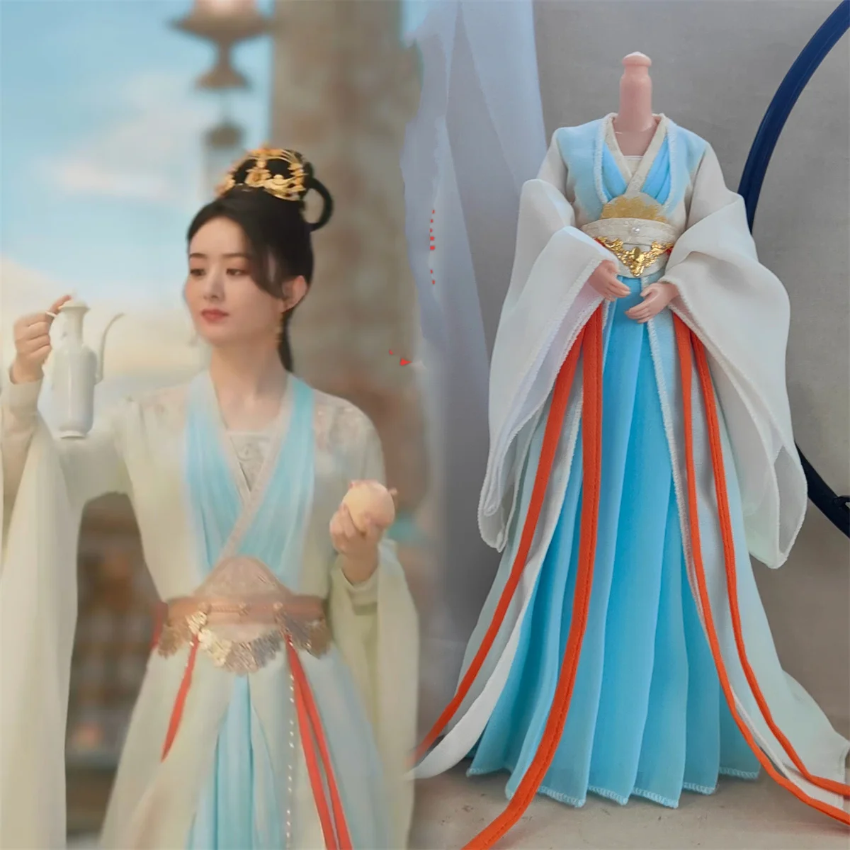 

Long Dress 1/6 Female suit Hanfu Long Dress Robe Costume outfit Ancient Clothies Suit for 12inch Action Figure