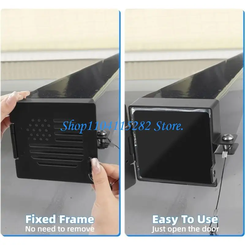  Bumper End Cap with Secure Latches Metal Sewer Hose Storage Cover Quick Fixing for 4 Inch Square Trailer Bumper