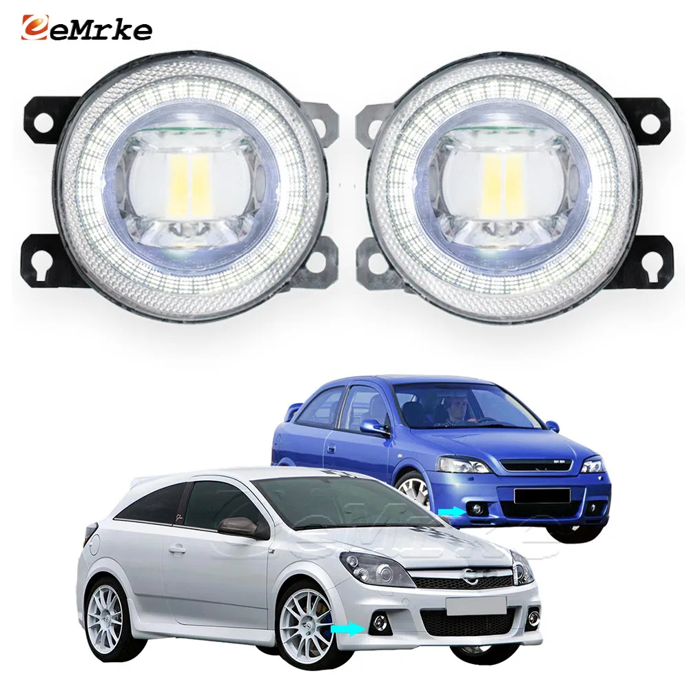 Led Driving Fog Lights Assembly for Opel Astra G/H MK4/5 IV V OPC 2002-2010 Angel Eye DRL Car Daytime Running Light Car Fog Lamp