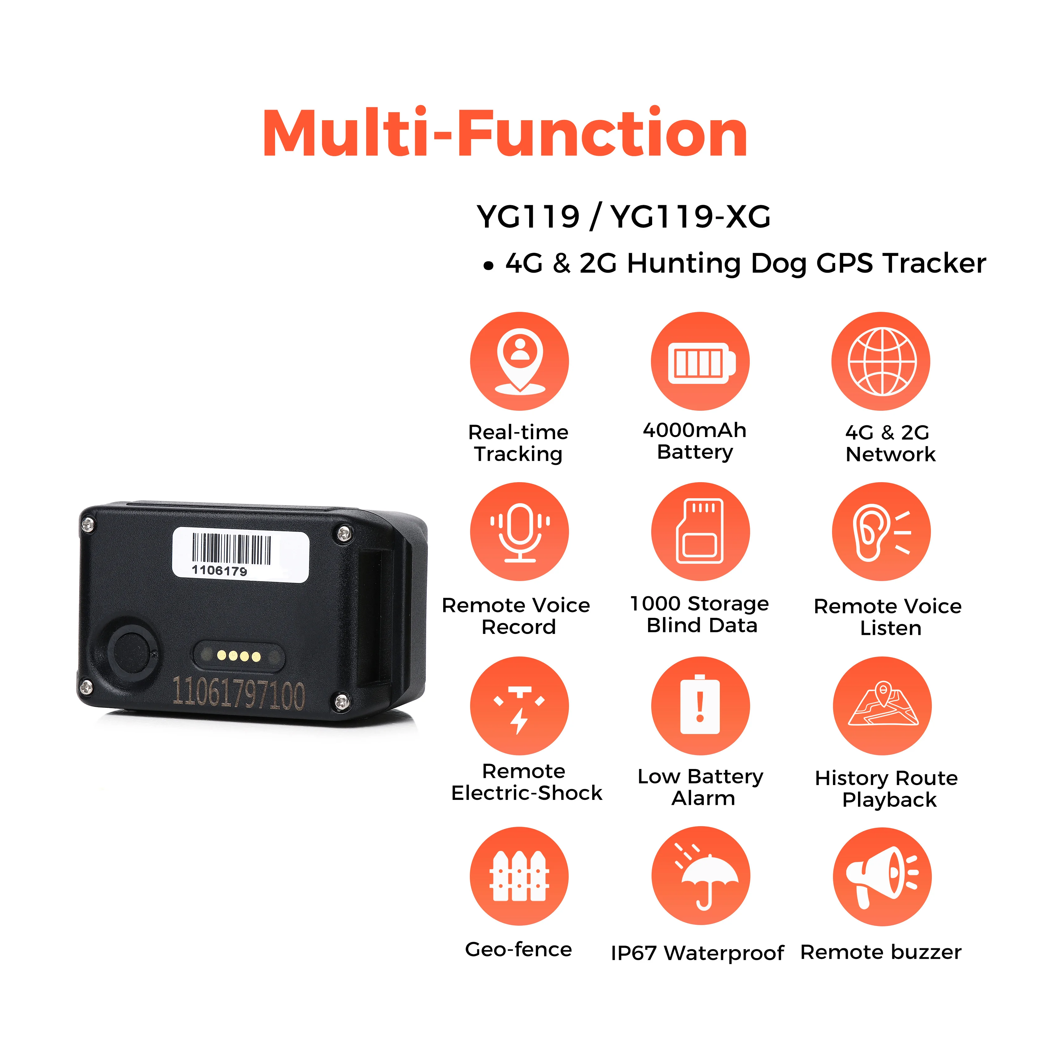 Livestock Locator GPS Tracker 4G Collar Pet IP67 Waterproof Animal Remote Listening Hunting Dog Tracking GPS Collar