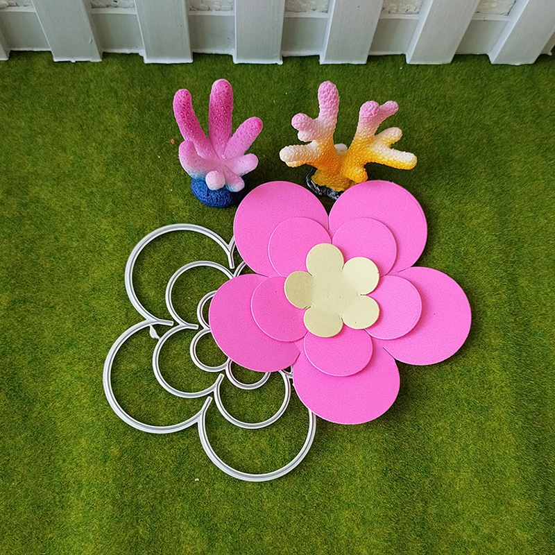 

New 3 Pcs Flower metal cutting die mould scrapbook decoration embossed photo album decoration card making DIY handicrafts