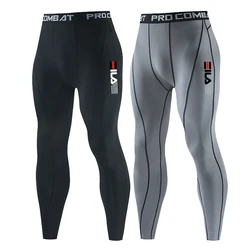 Calças Esportivas de Compressão para Homens Leggings Running Sportswear, Quick Dry, Calças de Ginásio Fitness, Workout Training, Calças de Jogging