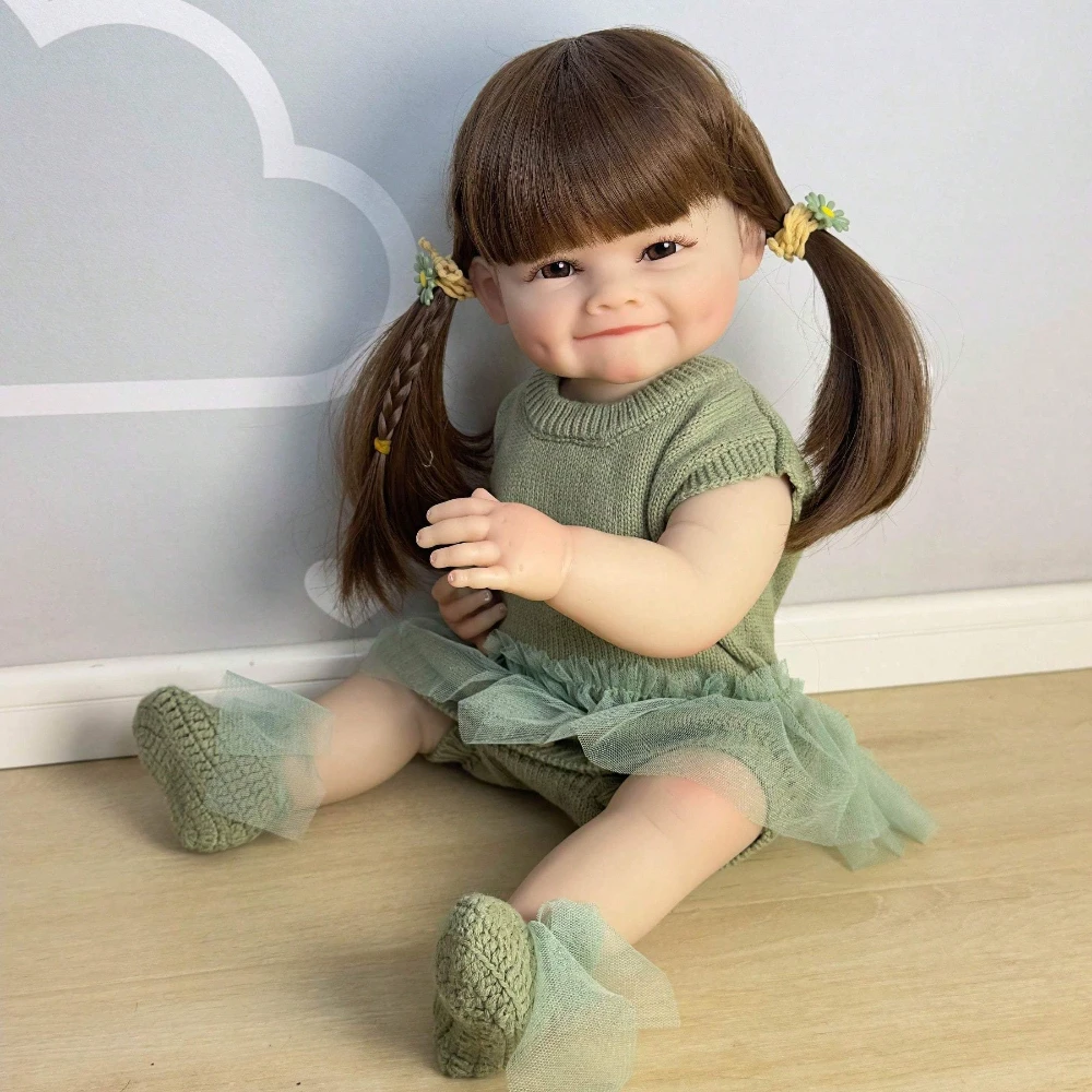 

BZDOLL 55 CM Full Soft Vinyl Body Lifelike Reborn Doll 22 Inch Alive Newborn Baby Lovely Dress Up Toy Birthday Gift