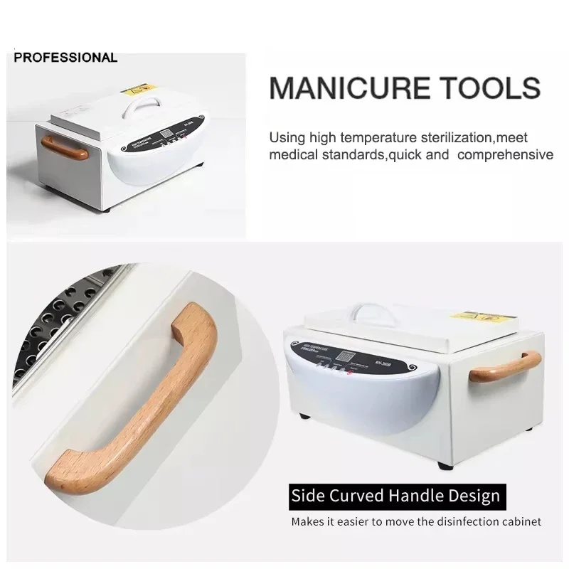 KH-360B Nail Tools Steriliser, High Temperature Cleaning Cabinet, Dry Heat Steriliser Nail Salon Tools Equipment