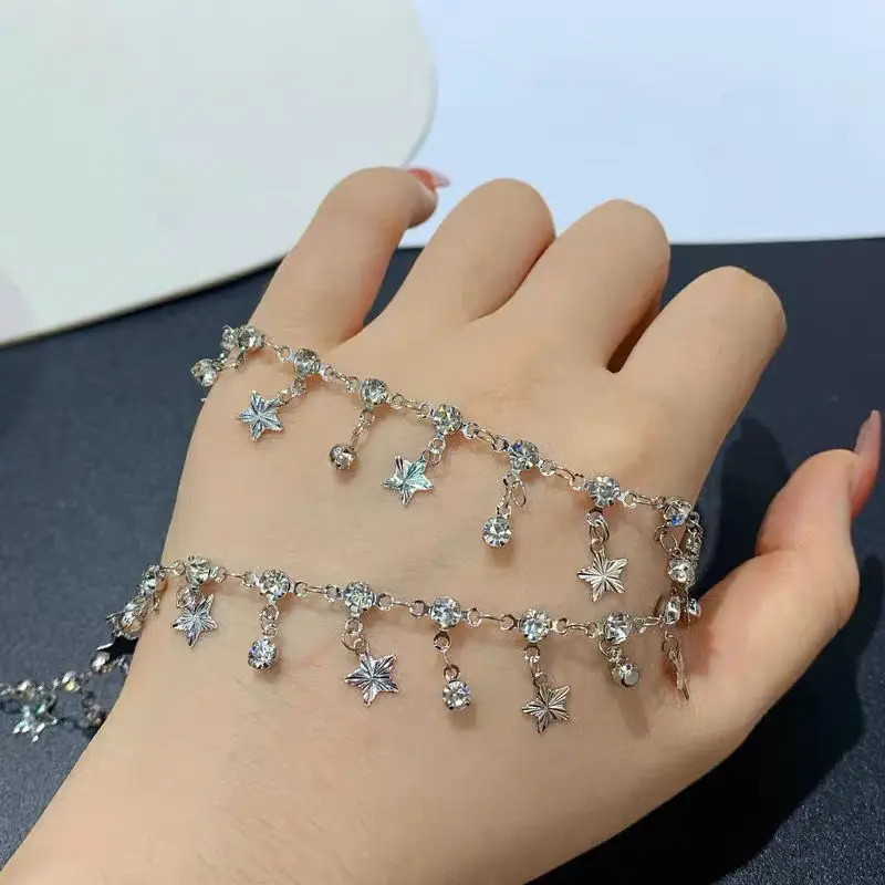 0,5 m1m Druck Stern Strass Kupfer kette hand gefertigte Armband Halskette Kleidung passende Kette für DIY Schmuck herstellung Lieferungen – Detail 4