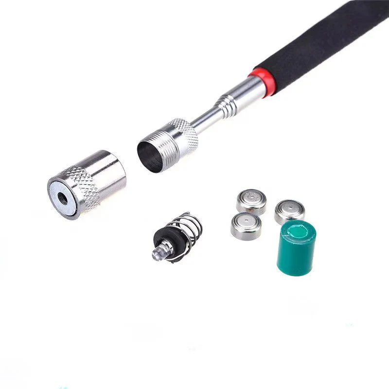 Magnetic Picker Mini Portable Telescopic Magnetic Magnet Pen With Light For Picking Up Nut Bolt Extendable Pickup Rod Stick