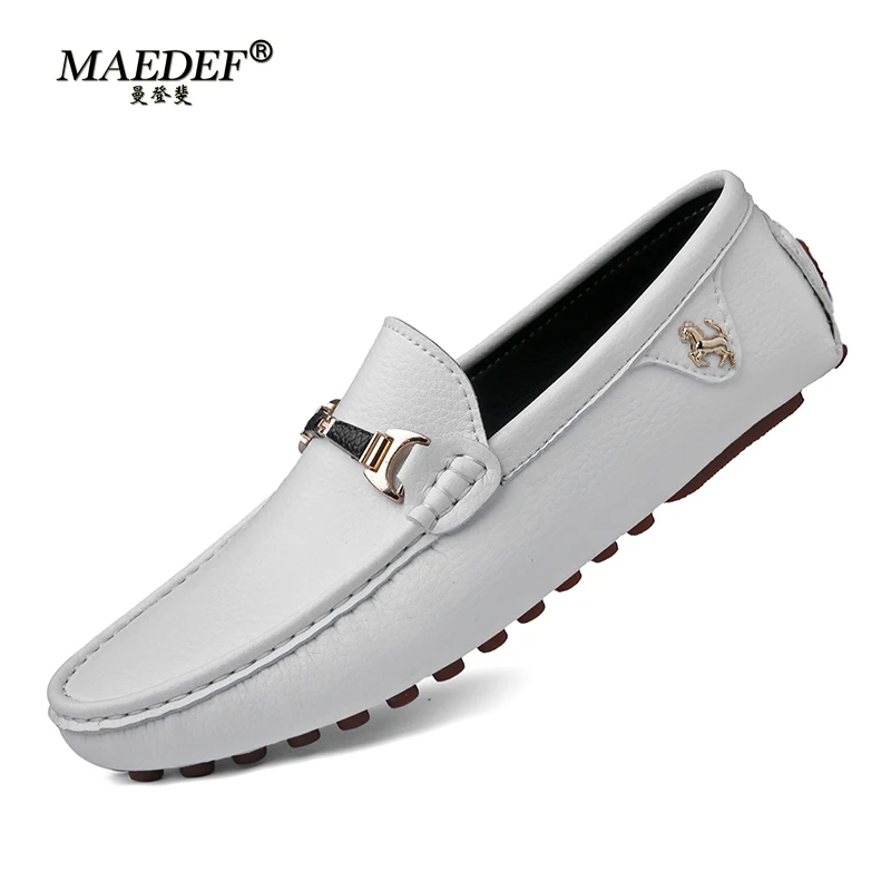 MAEDEF-mocasines de cuero para hombre, zapatos de conducción cómodos, informales, de marca clásica, para primavera y otoño, 2024