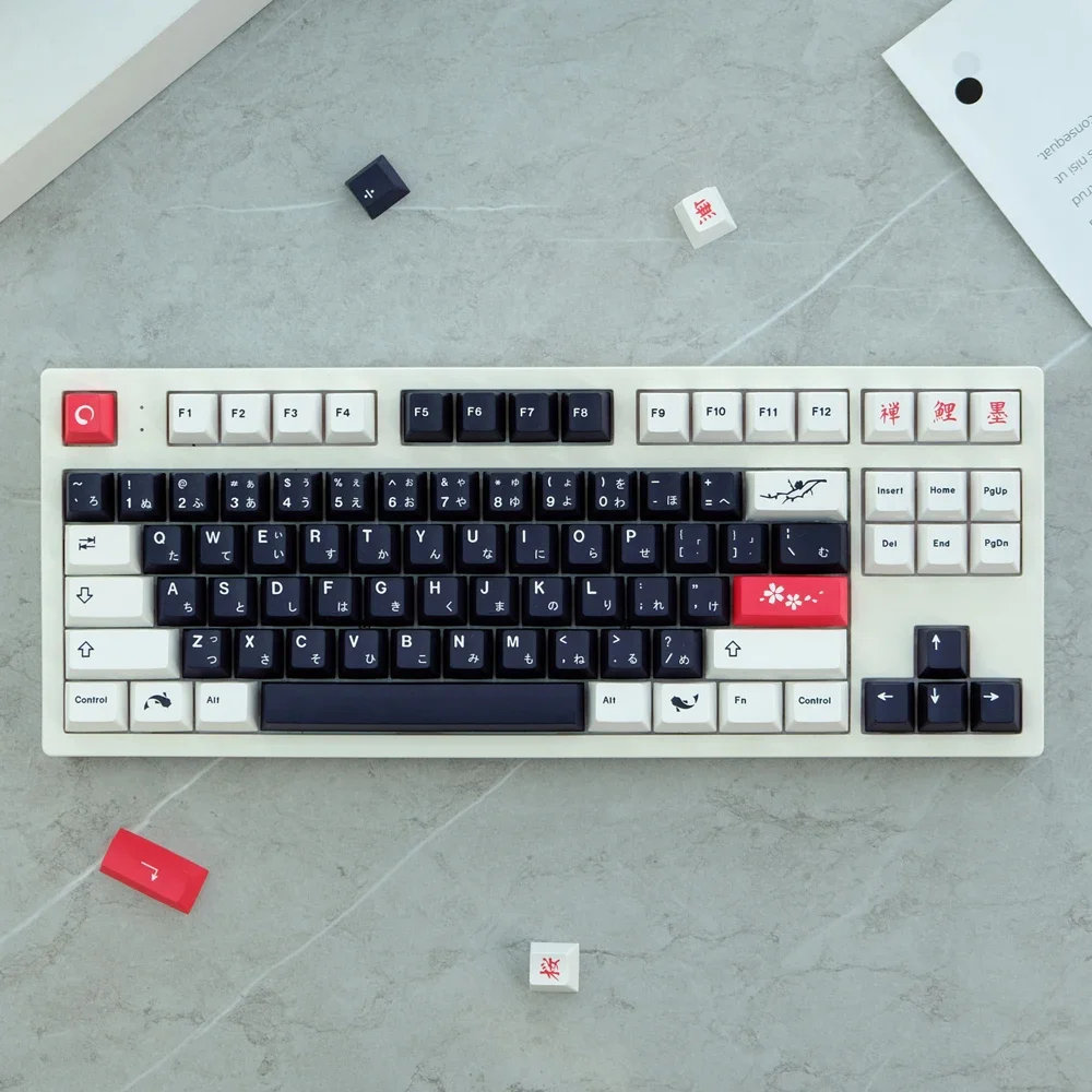 129 Keys/set  GMK ink Zenpond Keycaps Cherry Profile PBT Dye Subb Lightproof Keycap For 61 68 75 84 87 96 98 104 108