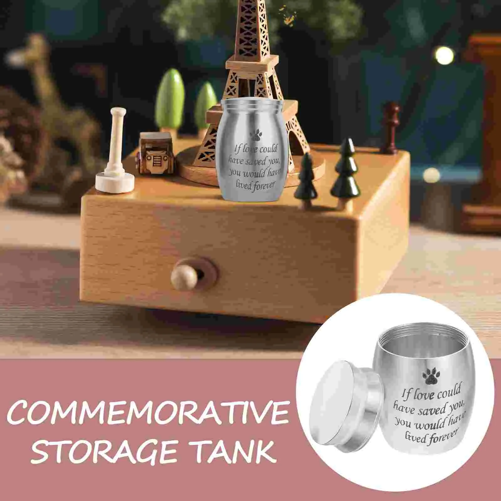 MINI PET Urn อลูมิเนียม Cremation Memorial PET Cremation Urn สัตว์เลี้ยง Funeral Keepsake Urn ขนาดเล็ก Urn สําหรับขี้เถ้าสัตว์เลี้ยง