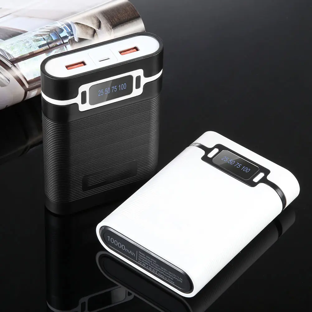 4 Slots Dual USB 18650 Battery Case Power Bank Box Portable Lightweight DIY Battery Charger Outer Case for Travel and Mobile