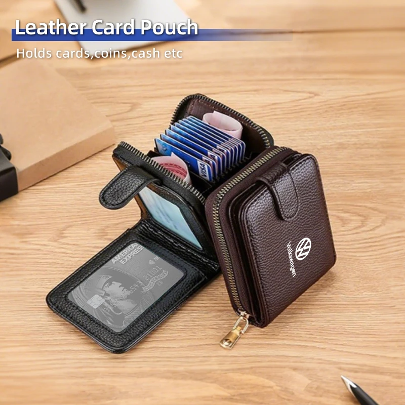 

Car Luxury Litchi Peel Pattern Leather card case For VW Tiguan CC Jetta Polo Golf Passat Scirocco T-ROC Touareg