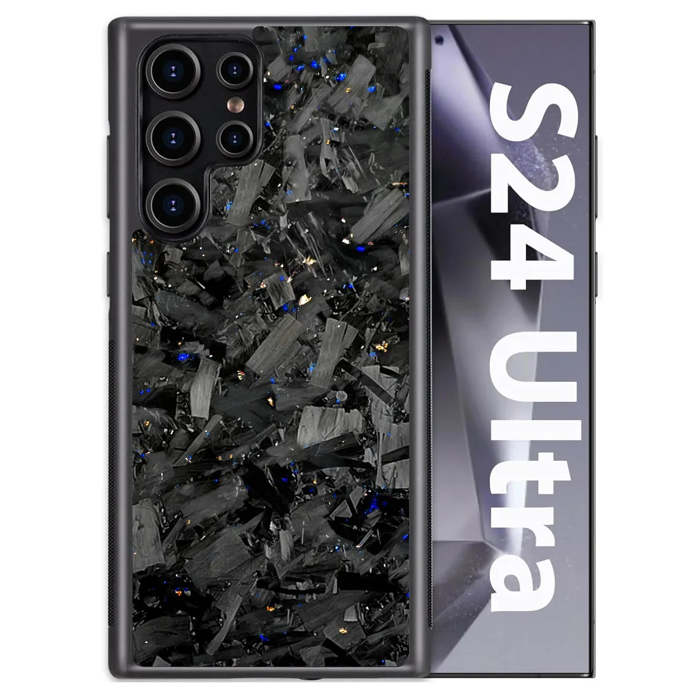 Gloss Real Carbon Fiber Armor Shockproof Cover for Samsung Galaxy S22 S23 S24 S25 S26 Ultra Wireless Charge Forged Fiber Case